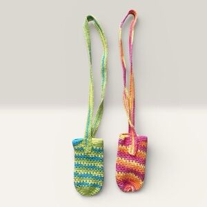 Colorful Crochet Kids Shoulder Bags lot of 2 pre owned